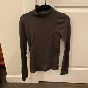 Grey turtleneck spandex top